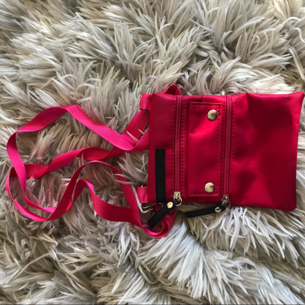 Scansafe hot pink multi section cross body pouch